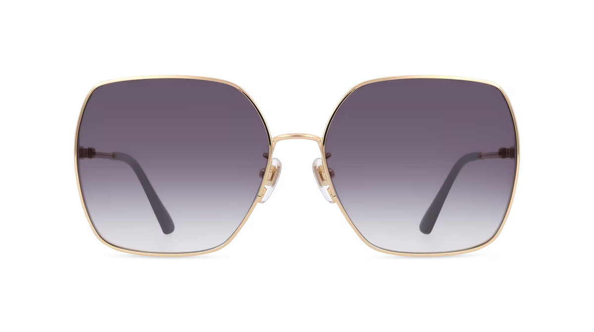 Nina Ricci NRISNR301 Sonnenbrille, Vollrand, Hexagonal, Metall, Unisex, Gold - Bild 1