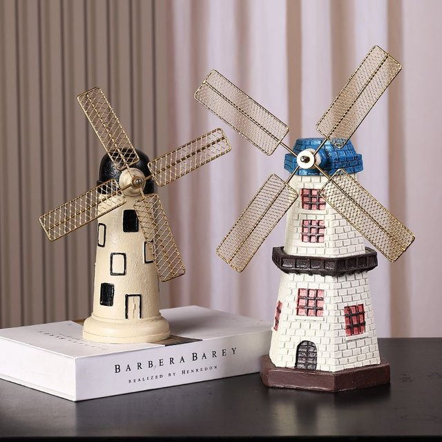 Kreative Retro Windmühle als kleines Keramik-Ornament für dein Zuhause in Multicolour - Bild 1