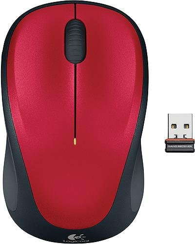 Logitech M235 Kabellose Optische Maus in Rot mit USB-Empfänger - Bild 1