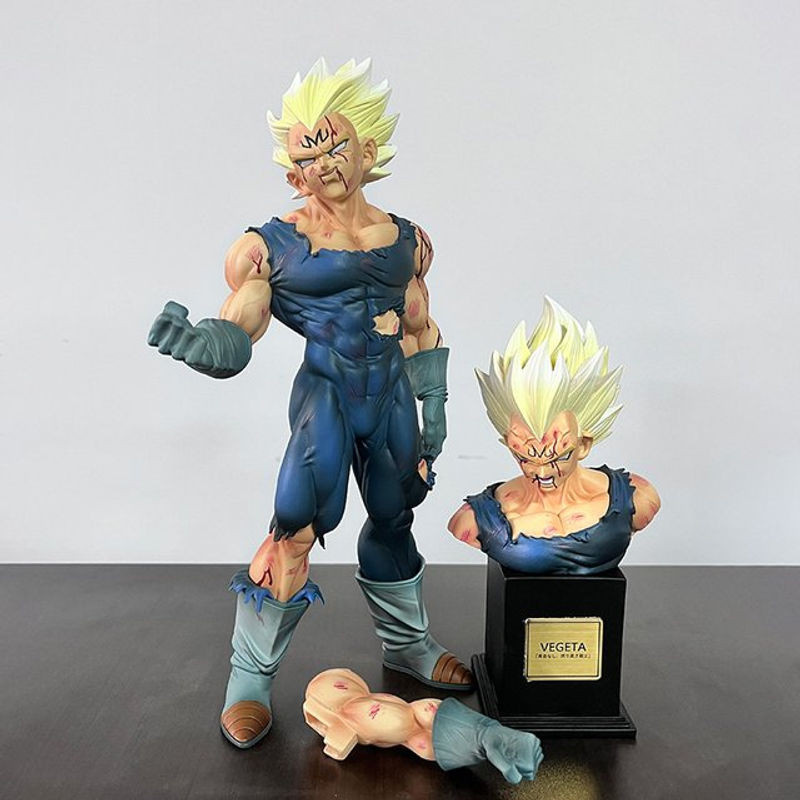 Bandai Dragon Ball Z Vegeta Actionfigur mit austauschbarem Kopf als Majin Vegeta Sammlerstück, mehrfarbig, Höhe: 28 cm - Bild 1