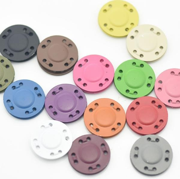 Milost Magnetknöpfe aus Metall für Nähzubehör und DIY-Kleidungsdekoration, 5 Paar, Rosa und Multicolour, Durchmesser: 1,25 cm - Bild 1