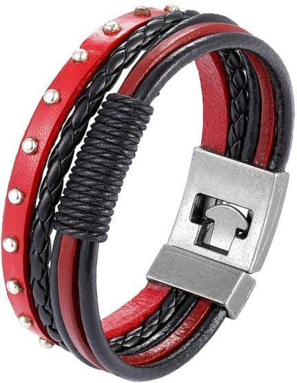 Armband Leder, Skorpion, Multilayer, 21cm, Herren, black - Bild 1