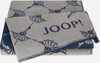Wohndecke JOOP! FABRICS COLLECTION CORNFLOWER in Graphit/Marine, B: 150 cm, L: 200 cm - Bild 1