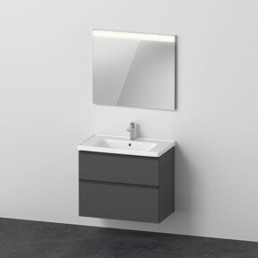 Duravit D-Neo Möbel-Set mit Waschtisch-Unterbau und Universal Licht Spiegel in Graphit Matt, Breite: 80 cm - Bild 1