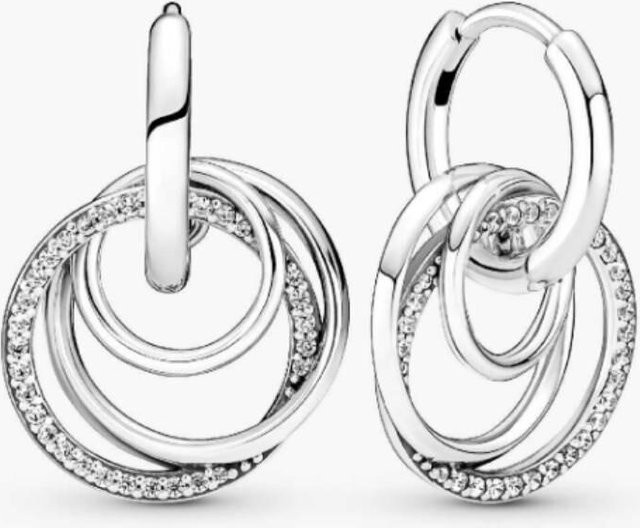 Pandora Creolen, 925 Silber, Weiß, Zirkonia, Damen - Bild 1