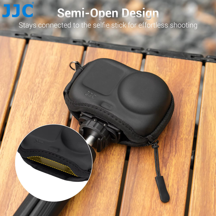 JJC Mini-Tragetasche für DJI Osmo Action 6 5 Pro 4 3 Action-Cameras, Wasserdichte harte Schutztasche für Kamera-Zubehör in Schwarz mit Bodenöffnung - Bild 2
