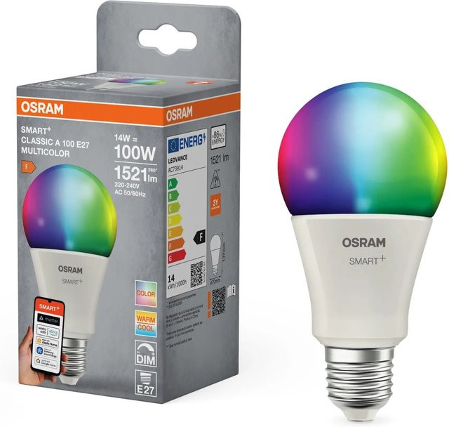 Osram LEDVANCE SMART+ WLAN LED Lampe E27 RGBW dimmbar 14W Multicolour - Bild 2