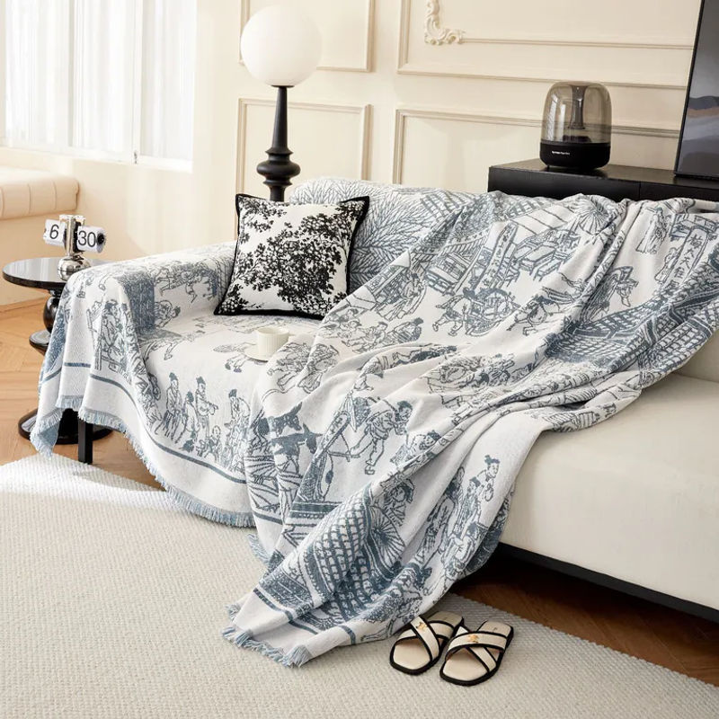 Super Six Sofadecke aus Chenille im orientalischen Stil, doppelseitig und kratzfest, B/T: 180 x 130 cm - Bild 2