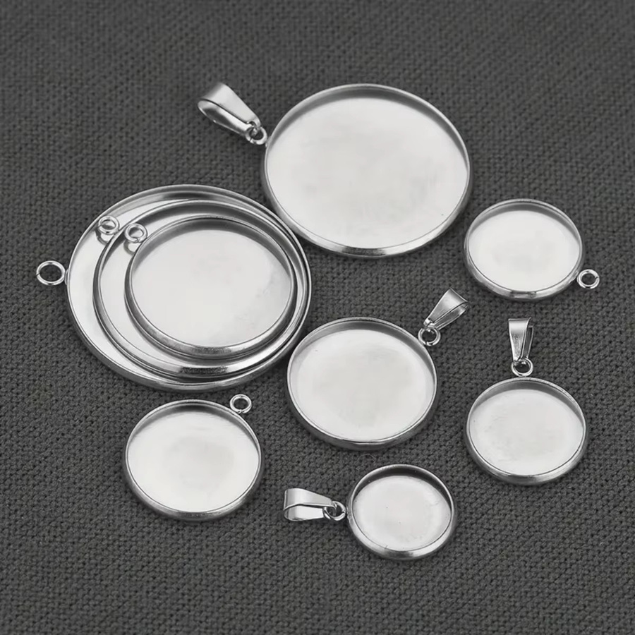 JHNBY Charm-Rohlinge Edelstahl, Silber, Unisex, 6–25 mm - Bild 2