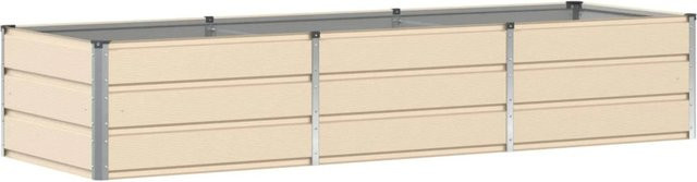 vidaXL Pflanzkübel aus Stahl in Elfenbein, B/T/H: 240 x 80 x 45 cm - Bild 1