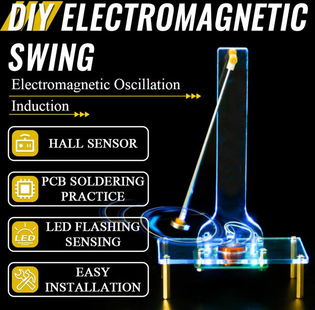 UICPAL DIY Elektro Magnetische Schaukel, Elektronisches Kit, mit LED-Blinkerkennung - Bild 1