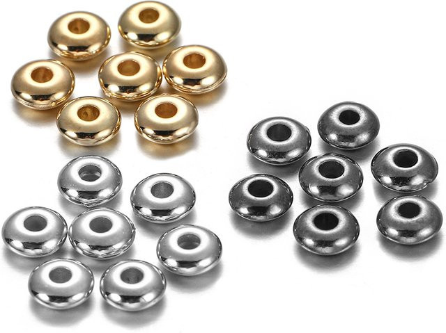AGCFABS Charm Spacer Perlen, Rad Perle, flach, rund, Unisex - Bild 1