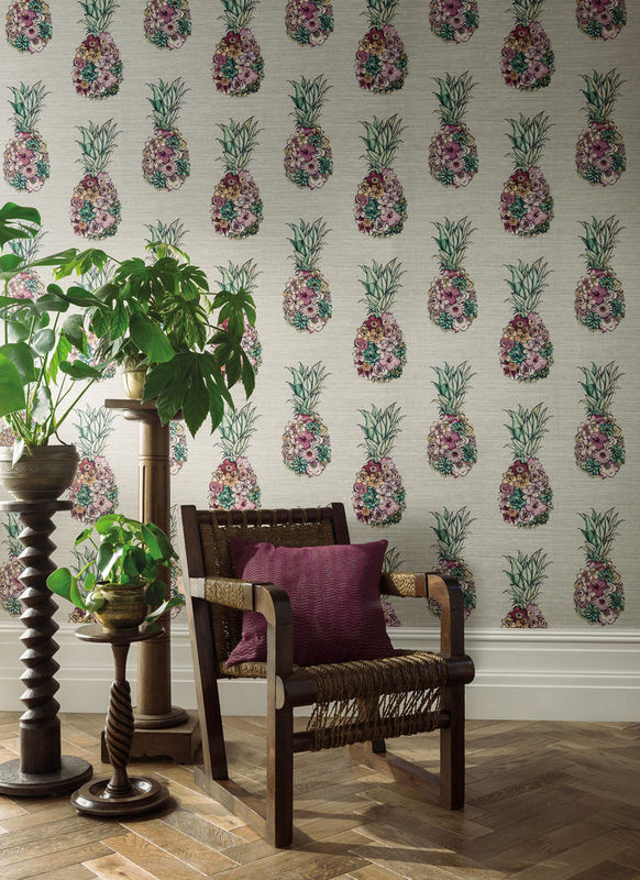 Matthew Williamson Tapete Ananas Botanical Vintage Floral in Purple und Multicolour - Bild 3