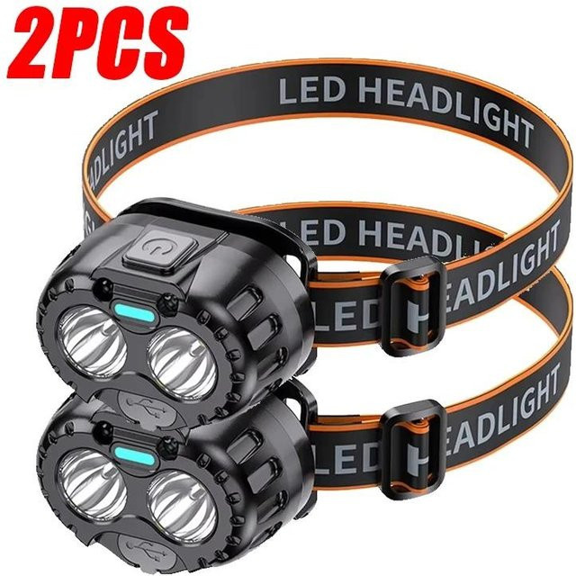YJMP Super Lighting LED-Stirnlampe in Schwarz mit 250 lm, wiederaufladbar und verstellbar für Outdoor, Camping und Wandern - Bild 1