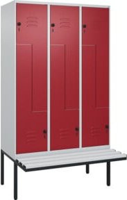C+P Z-Spind Classic PLUS Sitzbank mit 6 Fächern und Sicherheits-Drehriegel, B/T/H: 212 x 120 x 81,5 cm - Bild 1