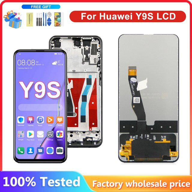 Huawei Y9S Ersatz Display mit Rahmen inklusive Touchscreen Digitizer in Schwarz, 6,59 Zoll - Bild 1