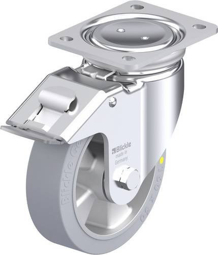 Blickle Stahlblech-Lenkrolle LUH-ALEV 160K-FI-SG-AS in Silber/Grau mit 160 mm Rad-Durchmesser und 350 kg Tragfähigkeit - Bild 1