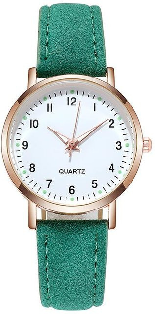Your Fashion Armbanduhr, Leder, Quarz, Grün, 33 mm, Damen - Bild 1