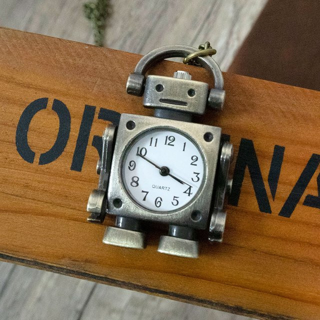 Taschenuhr Quarz, Messing, Weiß, Unisex - Bild 1