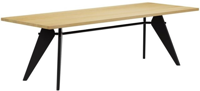 Vitra Em Table in Braun mit rechteckiger Tischplatte und Untergestell im Trestle-Design - Bild 1
