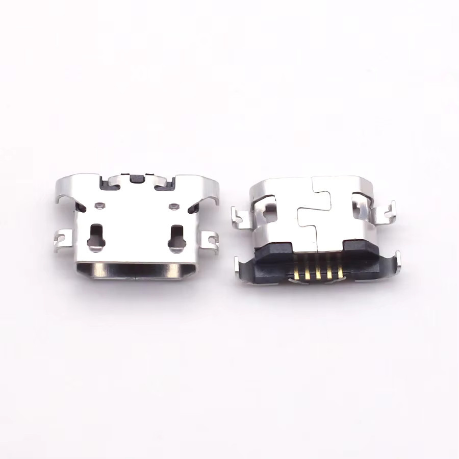 100 Stück Micro USB Ladebuchsen Ersatz-Stecker in Silber für Motorola Moto E3 XT1706, G8 Power Lite XT2055, G5 XT1672 und XT1671 - Bild 2
