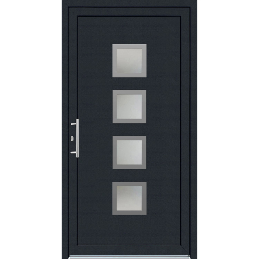 Panto Kunststoff-Haustür K025 mit Glaseinsatz Weiß-Anthrazit B: 110 cm, H: 210 cm, DIN Links - Bild 2
