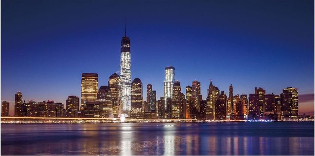 LED-Leinwandbild One World Trade Center von MCW, mehrfarbig, B: 100 cm, H: 50 cm - Bild 1