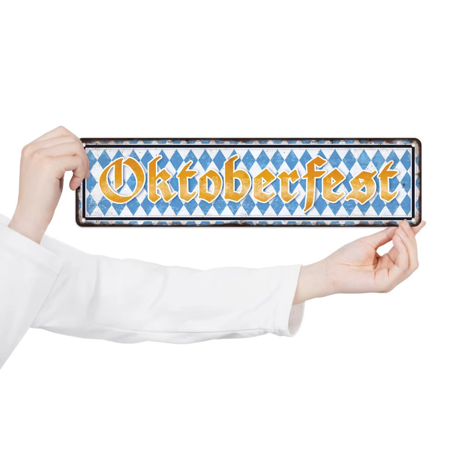 Putuo Decor Vintage Metall-Straßenschild Wegweiser Oktoberfest Wiesengaudi Wandkunst-Dekor - Bild 2