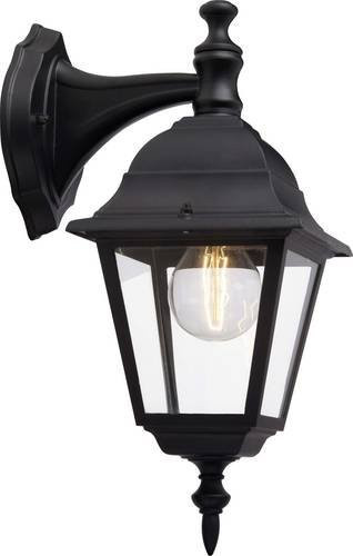 Brilliant Newport 44282/06 Außenwandleuchte Schwarz mit Glas, B/H/T: 14,5 x 34 x 19,5 cm, E27 - Bild 1