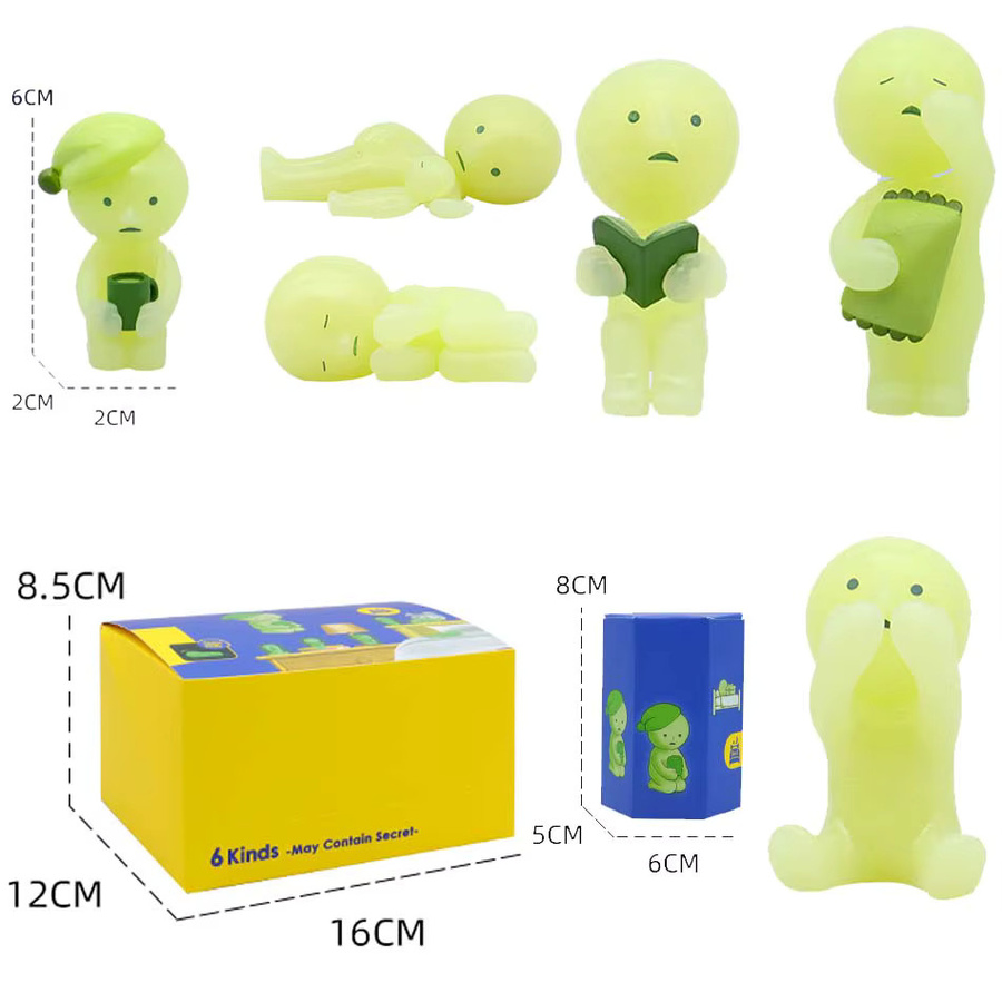 Bandai Überraschungs-Mystery-Box, nachtleuchtende grüne Puppen, Actionfiguren, Set / Bundle - Bild 2