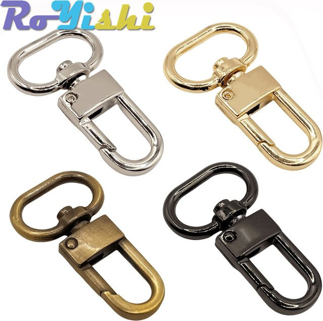 RoYishi Karabinerhaken Set aus Metall in Schwarz, 5er Paket, drehbare Schnallen für Lederbastelarbeiten und Taschen, 13-19mm - Bild 1