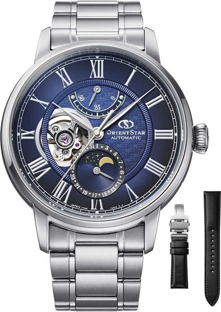 Orient Star Armbanduhr, Automatik, Edelstahl, Blau, Mondphase, 41 mm, Herren - Bild 1