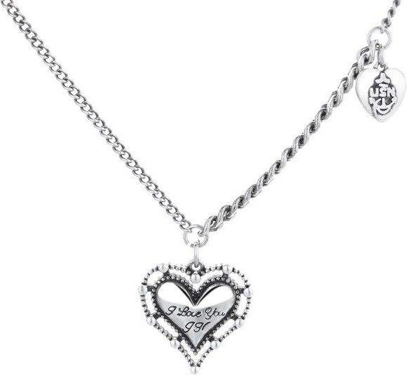 Halskette 925 Silber, Vintage, Herz Charme, Damen - Bild 1
