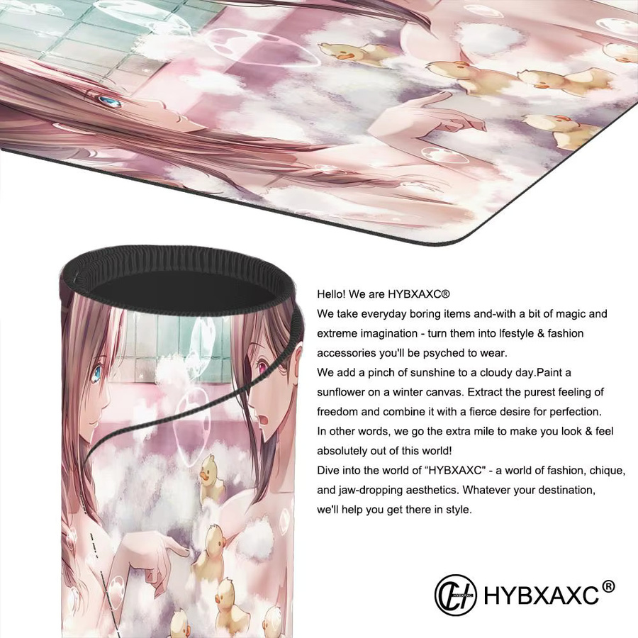 HYBXAXC Gaming Spielmatte Final Fantasy Aerith Tifa Schreibtischunterlage mit genähten Kanten, B/B/H: 90 cm x 40 cm, Multicolor - Bild 5