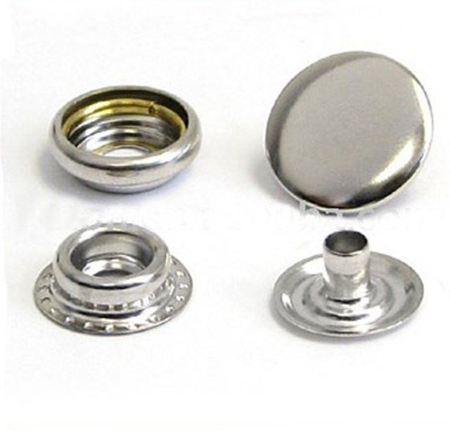 HONGLEEDA Messing Druckknöpfe Set aus 4 Teilen, 100 Stück pro Los, Durchmesser: 10 mm, 12,5 mm und 15 mm, Farben: Silber, Bronze, Schwarz - Bild 1