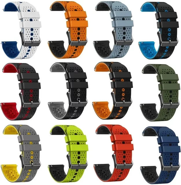 QCTOG Uhrenarmband Silikon, 22 mm, Schwarz, Unisex - Bild 1