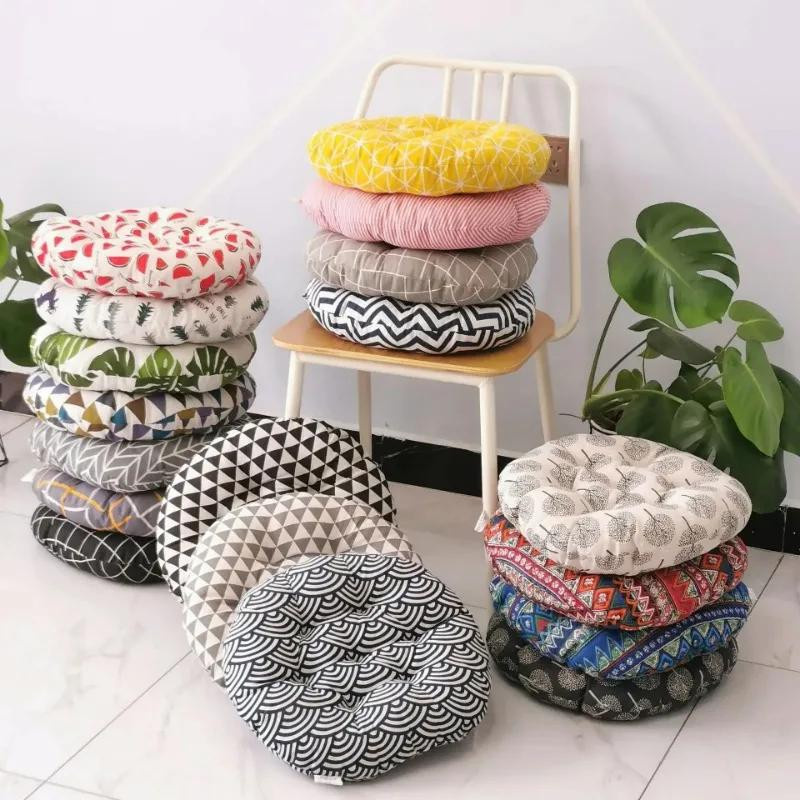 Rundes Dekokissen von YTO Home aus Polyester und Baumwolle mit PU-Schaum, Durchmesser: 45 cm - Bild 1