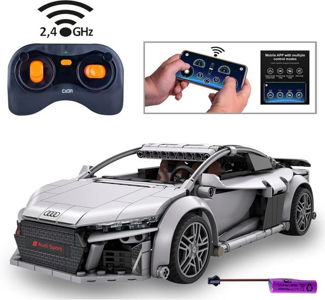 Jamara Audi R8 Coupé Sportwagen RC-Modell 1:14 grau - Bild 2