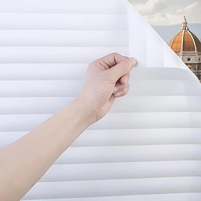 SZ-Damai Fensterfolie Weiß Selbstklebend mit Statischer Haftung als Sichtschutz und Sonnenschutz mit UV-Schutz, 5m - Bild 1