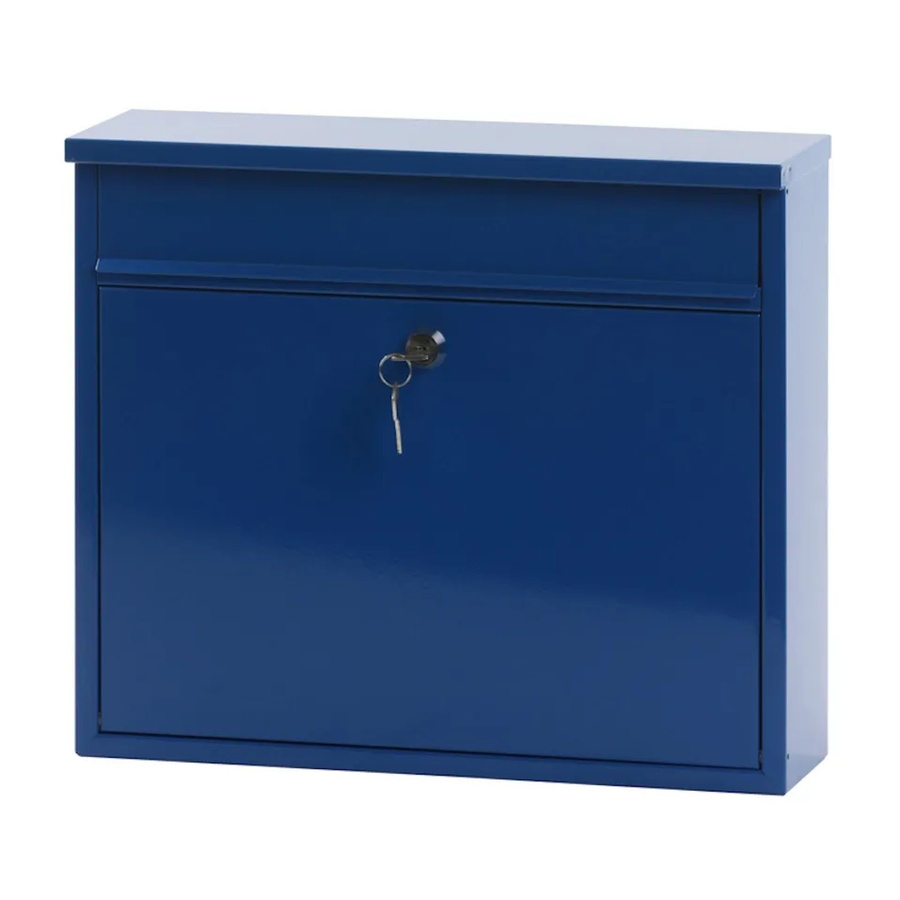 Wandbriefkasten PROREGAL Granadan aus Stahl mit Einwurfsklappe in Blau, H x B x T: 31,5 x 36 x 11 cm, Einwurföffnung 32 x 4 cm - Bild 2