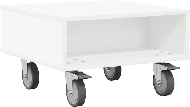 vidaXL Beistelltisch mit Rollen in Weiß aus Holzwerkstoff B/T/H: 50,5 x 50 x 30 cm - Bild 1