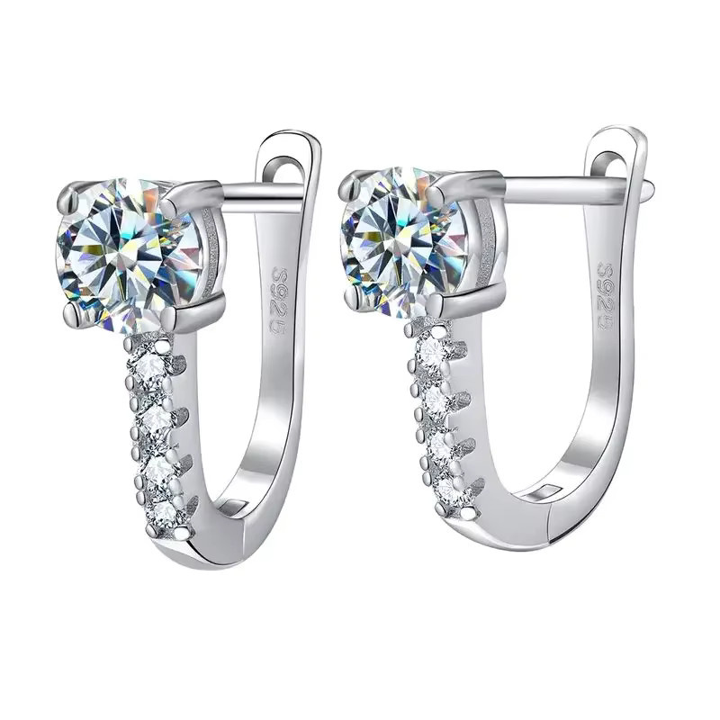 DWJ Ohrringe, 925 Silber, Moissanit-Diamant, Damen - Bild 2