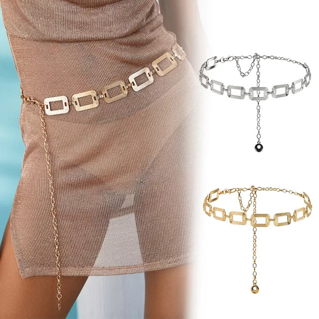 Taille Kette, Metall, quadratische Schnalle, Damen - Bild 1