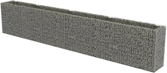 vidaXL Gabionen-Hochbeet aus verzinktem Stahl in Silber, B/T/H: 540 x 50 x 100 cm - Bild 1