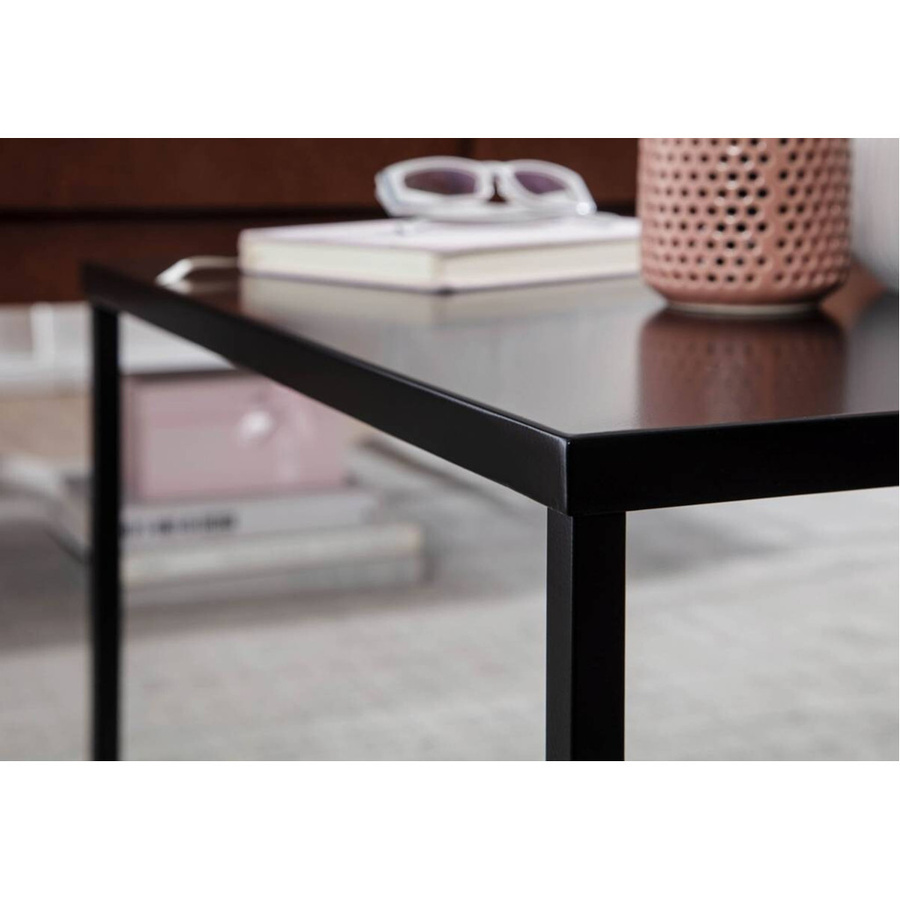 Wohnling Couchtisch modern in Schwarz aus Metall B/T/H: 60 x 60 x 40 cm - Bild 2
