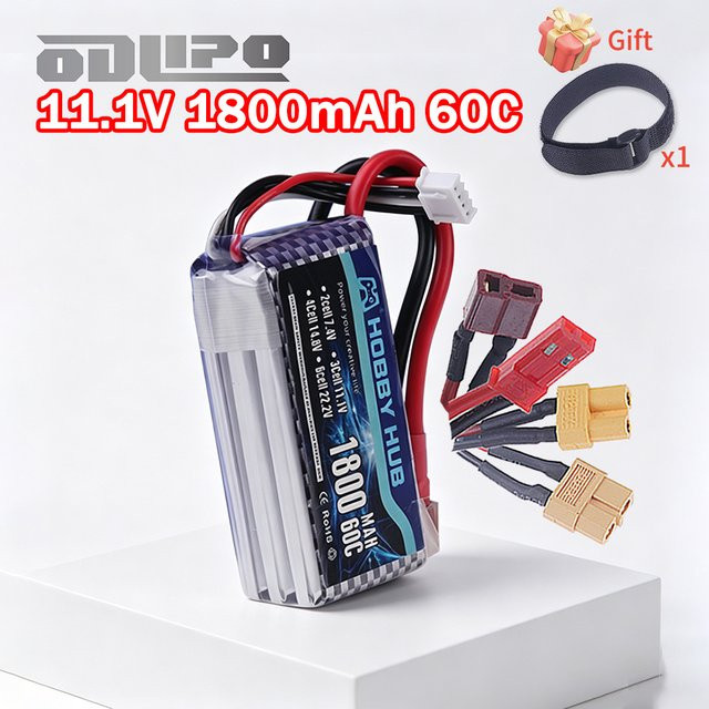 GAOLAG LiPo Akku 3S 1800mAh 11.1V mit XT30 XT60 oder JST Stecker für RC Drohnen, Autos und Boote, Multicolor - Bild 1