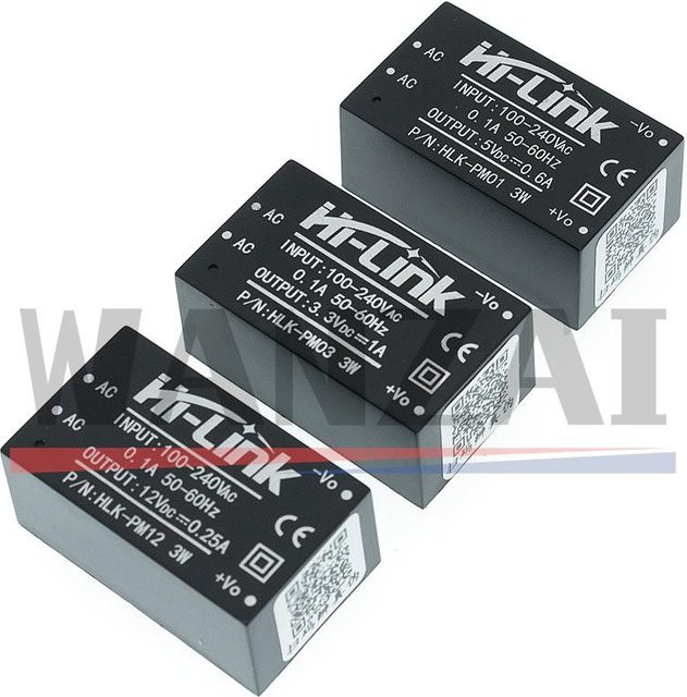 AITEWIN ROBOT Buck Step Down Netzteil Modul Konverter HLK-5M03 HLK-5M05 HLK-5M12 5W AC-DC 220V zu 12V/5V/3,3V Schwarz - Bild 1