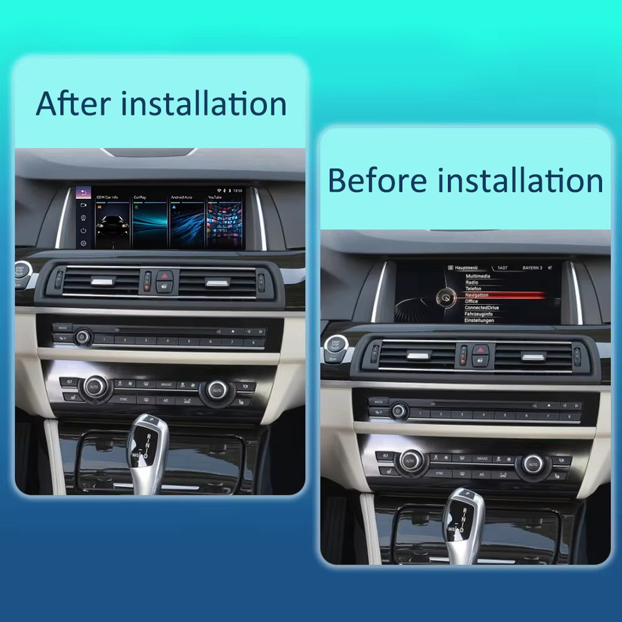 BONROAD Wireless CarPlay und Android Auto Autoradio mit 10,25 Zoll Display, YouTube, Airplay und GPS Navigation für BMW 5er F10 F11 NBT CIC System, Schwarz - Bild 3