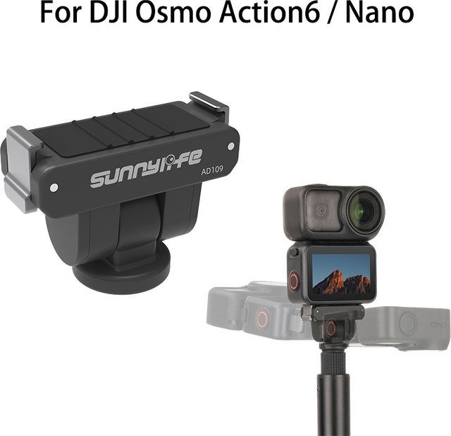Magnetischer Schnellwechseladapter Basis 180 Grad Neigbare Halterung für DJI Osmo Action6 und Osmo Nano Sportkamera in Schwarz - Bild 1