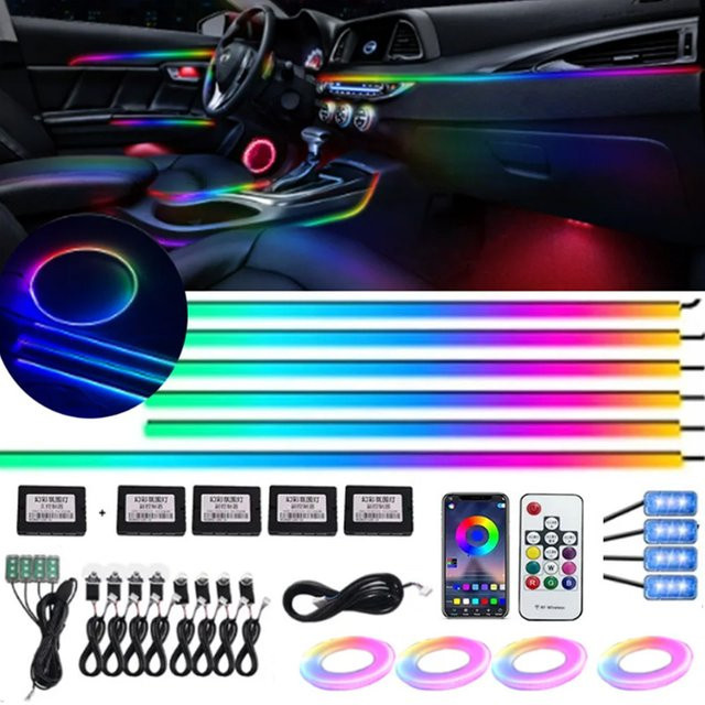 GUADSUN 22 in 1 RGB LED Ambient Light Kit für das Auto mit Fernbedienung und Symphony-Effekt in Multicolour - Bild 1